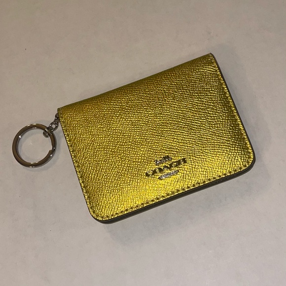 Coach Metallic Gold Keychain Wallet - Picture 1 of 3